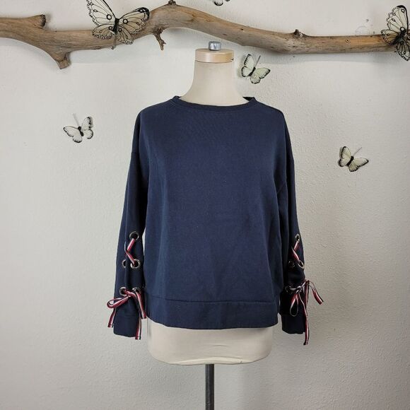 Tommy hilfiger baby sweatshirt lace up sleeves - Picture 1 of 7